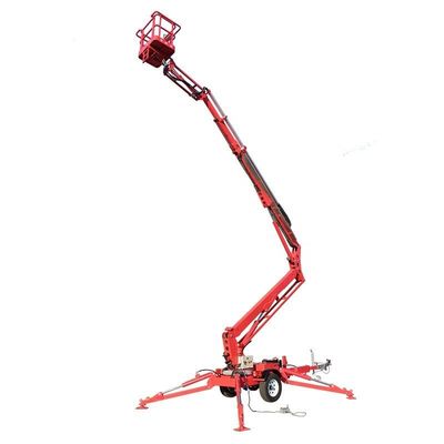 주문 14m 200kg 트레일러 장착 관절 붐 리프트 배터리 또는 가스 트레일러 남자 리프트 online manufacture