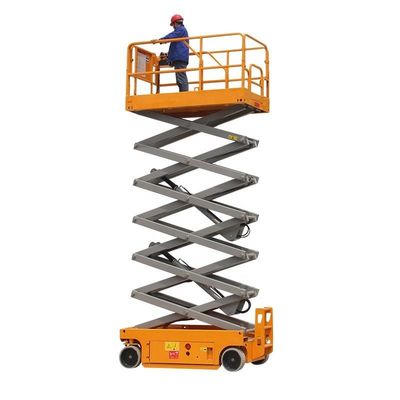 주문 노란색 450KG 휴대용 수압 가시 승강장 8m 자동 항공 승강장 online manufacture