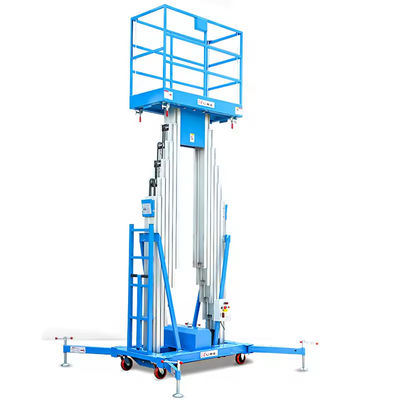 주문 9m 250kg 전기 마스트 붐 리프트 블루 마스트 수직 리프트 가벼운 online manufacture
