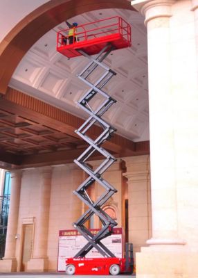 주문 10m 12m 14m 옥외 사용 자가 추진 전기 가위 리프트 플랫폼 온라인 제조