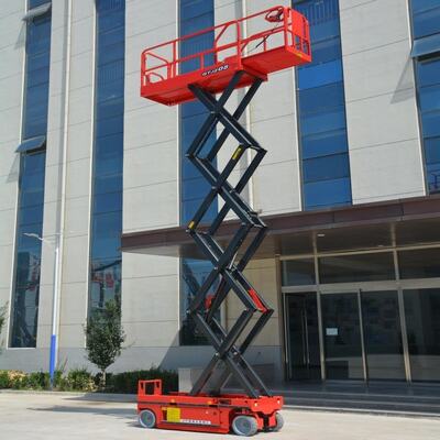 2명의 사람 가동을 위한 자기 추진 전기는 상승 10m 450kg 수용량을 가위로 자릅니다